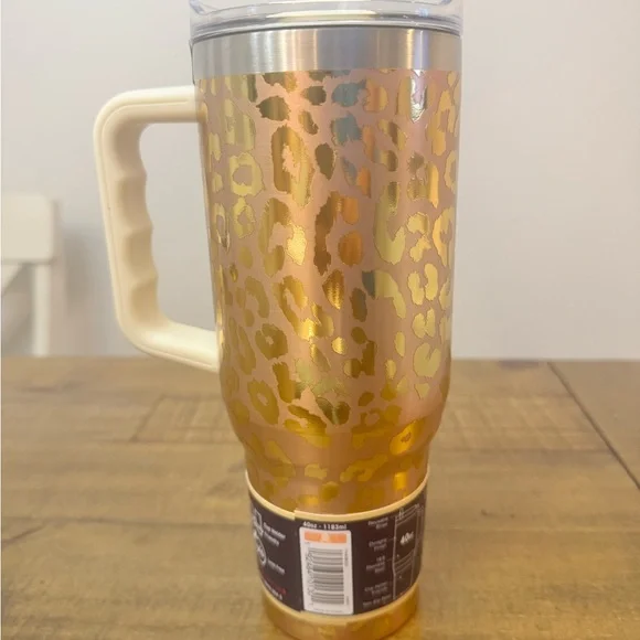 Yukon Outfitters x Buc-ee’s 40oz Fit Forty Tumbler – Leopard Print w/ Handle - Picture 2 of 4